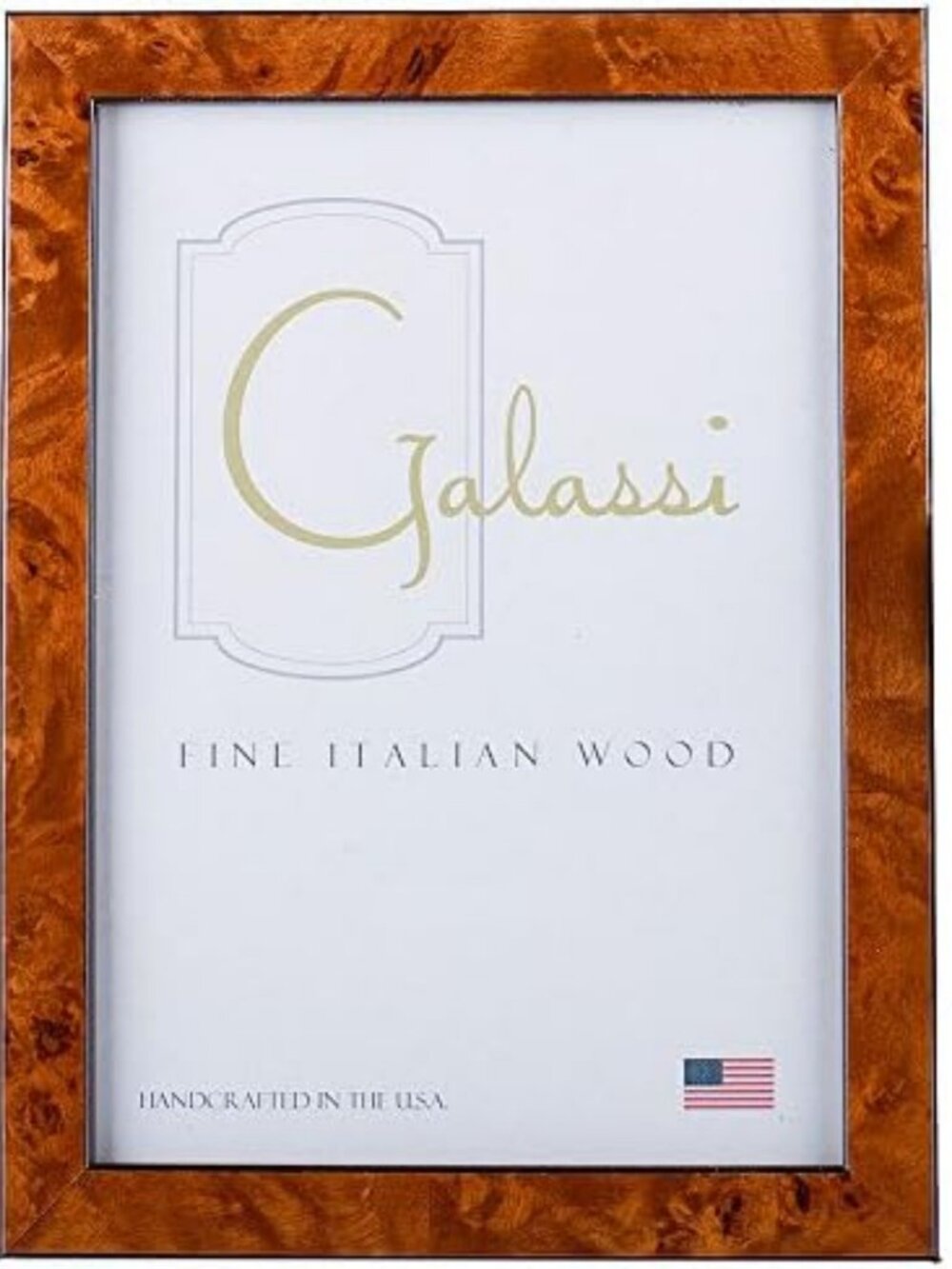 Handcrafted Italian Wood Photo Frame, Chestnut Burl, 8x10, USA Made, Elegant
